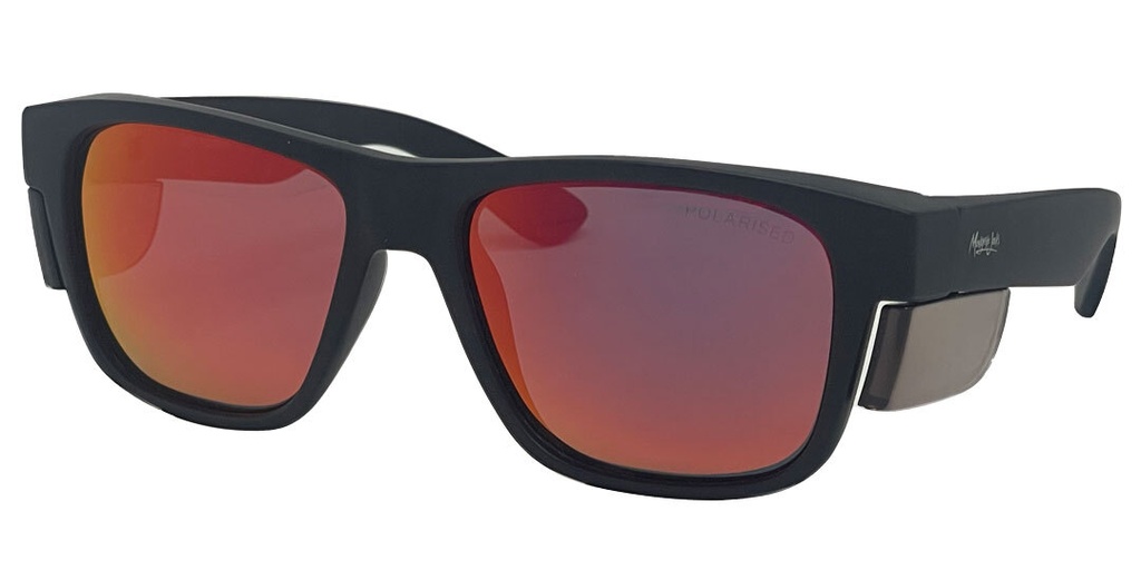 Mangrove Jacks Hot Fusion C3 Matte Black / Red Revo Polarised Lenses