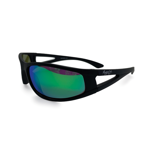 [9337217036661] Mangrove Jacks Kids Gator C11 Matte Black / Green Revo Polarised Lenses
