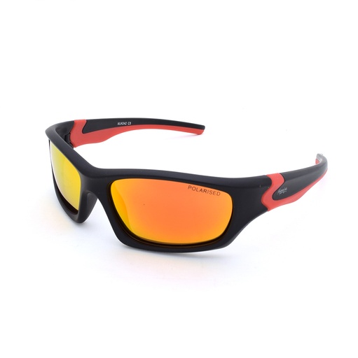[9337217034414] Mangrove Jacks Kids MJK042 C3 Black & Red Rubber / Red Revo Polarised Lenses