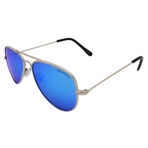 [9337217024453] Mangrove Jacks Kids MJK059 C8 Silver & Black / Ice Blue Revo Polarised Lenses