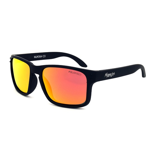 [9337217024705] Mangrove Jacks Kids MJK064 C3 Matte Black / Red Revo Polarised Lenses