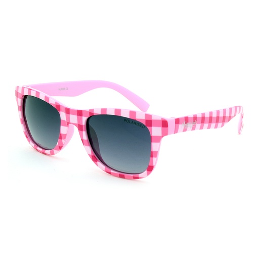 [9337217025177] Mangrove Jacks Kids MJK068 C2 Pink, White Check & Pale Pink / Smoke Gradient Polarised Lenses