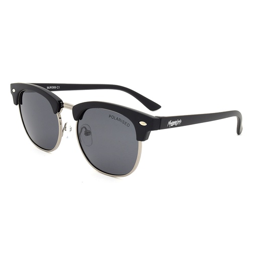 [9337217025214] Mangrove Jacks Kids MJK069 C1 Matte Black & Light Gunmetal / Smoke Polarised Lenses