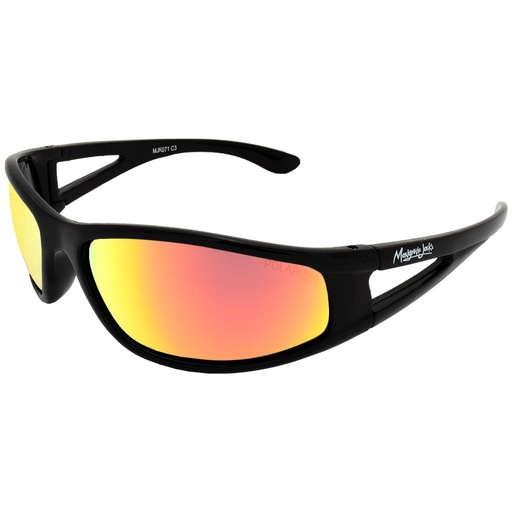 [9337217025276] Mangrove Jacks Kids MJK071 C3 Matte Black / Red Revo Polarised Lenses