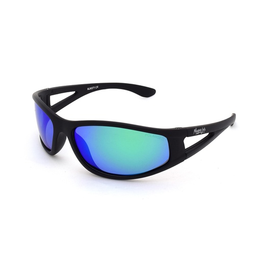 [9337217025283] Mangrove Jacks Kids MJK071 C4 Matte Black / Green Revo Polarised Lenses