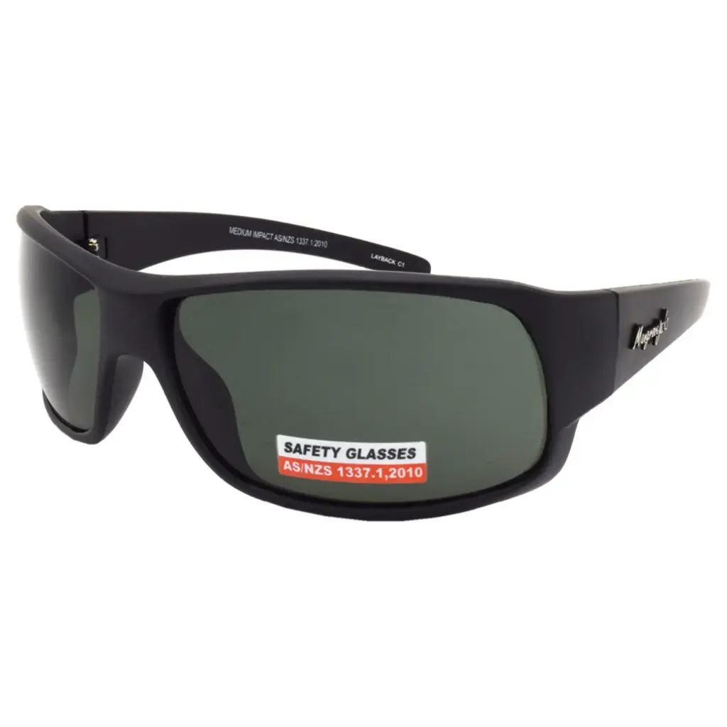 Mangrove Jacks Layback Safety Glasses C1 Black / Smoke Polarised Lenses