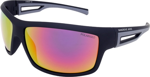 [9340457018823] Mangrove Jacks Lombok C3 Matte Crystal Dark Brown & Matte Black / Black Red Revo Polarised Lenses