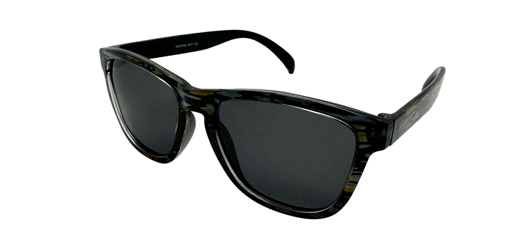 Mangrove Jacks Marina Bay C9 Crystal Stripe Print w Black Back Spray / Smoke Polarised Lenses