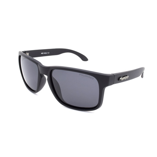 [9337217013334] Mangrove Jacks Ned Kelly C1 Matte Black / Smoke Polarised Lenses
