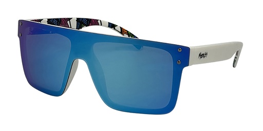 [9340457030771] Mangrove Jacks Never Say Never C10 Shiny White / Ice Blue Revo Polarised Lenses