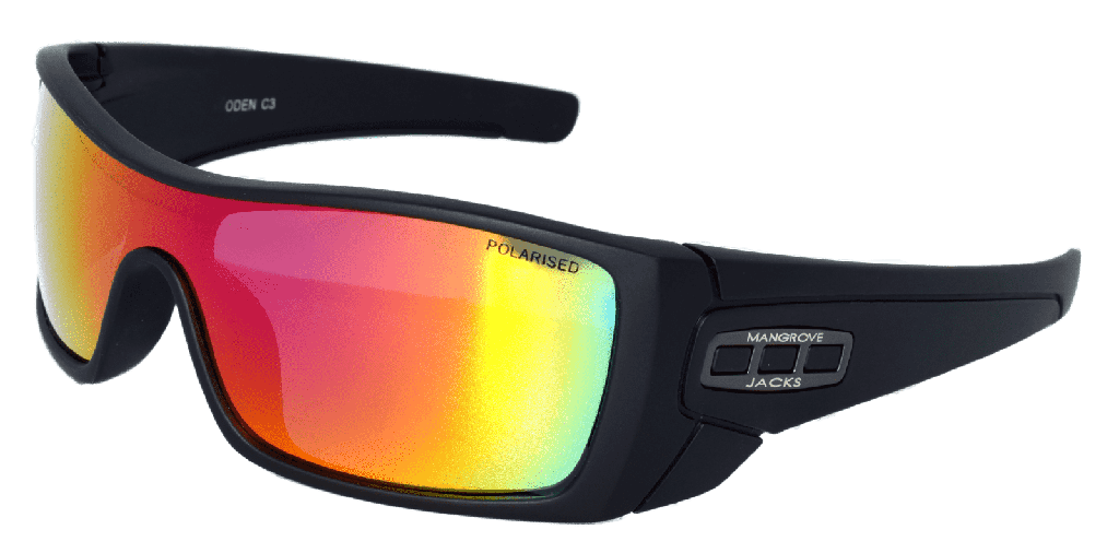 Mangrove Jacks Oden C3 Matte Black / Red Revo Polarised Lenses
