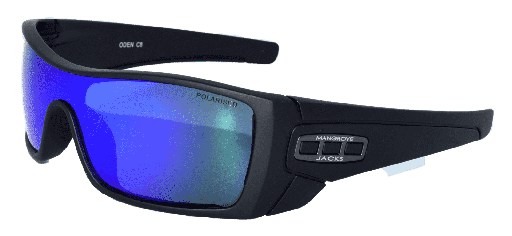 [9340457014252] Mangrove Jacks Oden C8 Matte Black / Ice Blue Revo Polarised Lenses