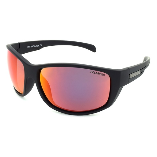 [9337217024224] Mangrove Jacks Outback Jack C3 Matte Black / Red Revo Polarised Lenses