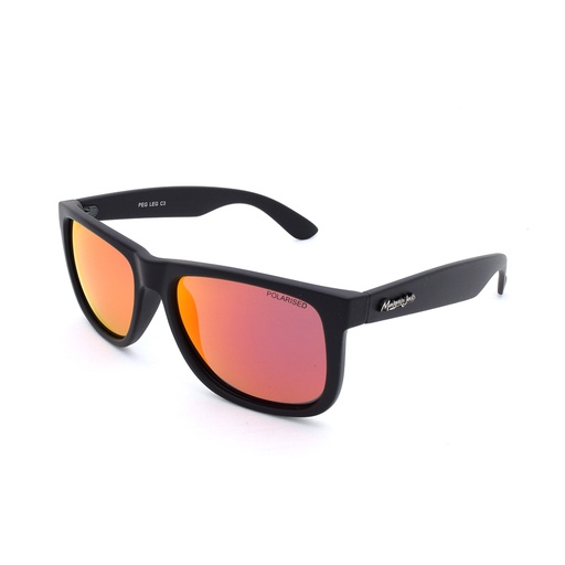 [9340457013583] Mangrove Jacks Peg Leg C3 Matte Black / Red Revo Polarised Lenses