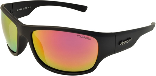 [9340457019684] Mangrove Jacks Shark Bite C3 Matte Black / Black Red Revo Polarised Lenses