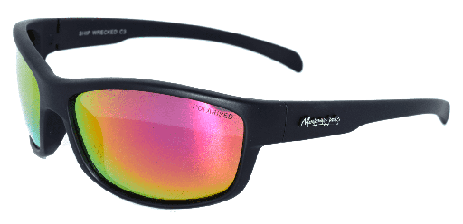 [9340457013965] Mangrove Jacks Ship Wrecked C3 Matte Black / Red Revo Polarised Lenses