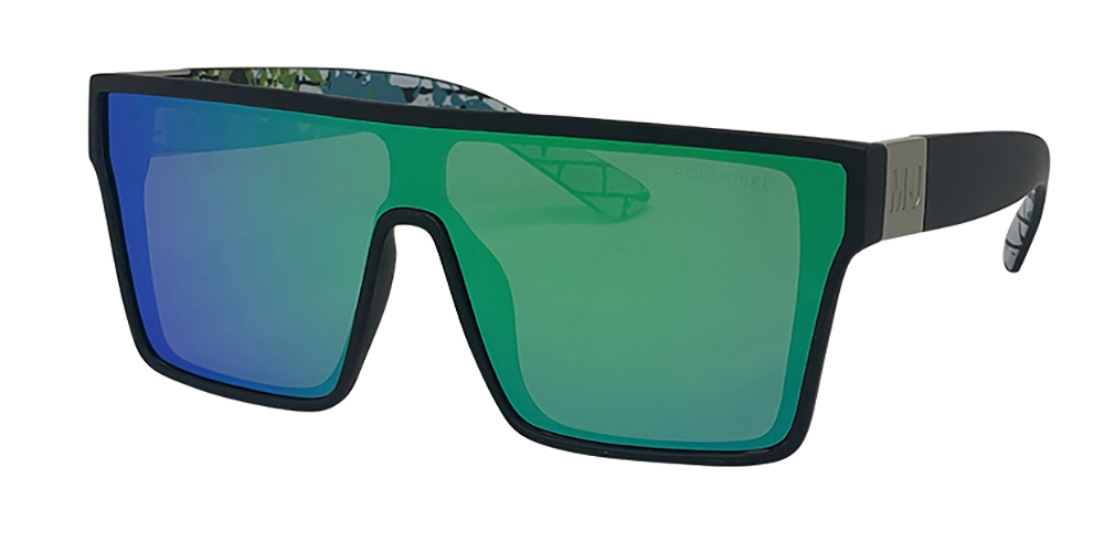 Mangrove Jacks Sin by The Sea C11 Matte Black / Green Revo Polarised Lenses