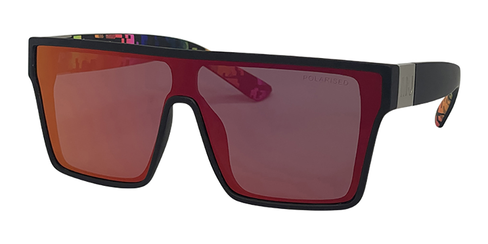 Mangrove Jacks Sin by The Sea C3 Matte Black / Red Revo Polarised Lenses