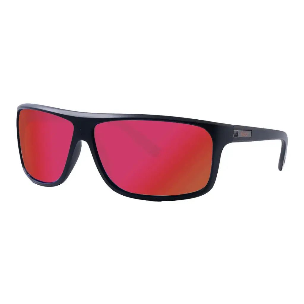 Mangrove Jacks Skyfall C3 Matte Black / Black Red Revo Mirror Polarised Lenses