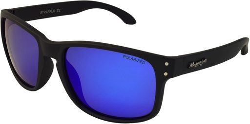 [9340457019547] Mangrove Jacks Strapper C2 Matte Black / Blue Revo Polarised Lenses