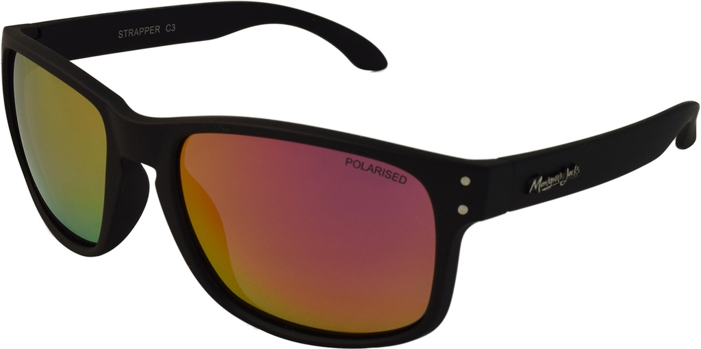 Mangrove Jacks Strapper C3 Matte Black / Black Red Revo Polarised Lenses
