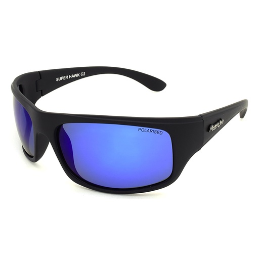 [9337217024262] Mangrove Jacks Super Hawk C2 Matte Black / Blue Revo Polarised Lenses