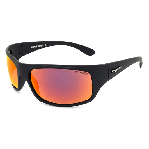 [9337217024279] Mangrove Jacks Super Hawk C3 Matte Black / Red Revo Polarised Lenses