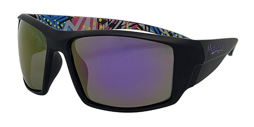 [9340457031037] Mangrove Jacks Tromso C7 Matte Black / Purple Revo Polarised Lenses