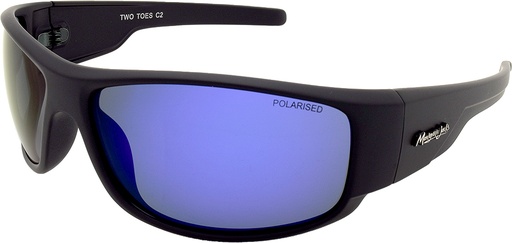 [9337217002383] Mangrove Jacks Two Toes C2 Matte Black / Blue Revo Polarised Lenses
