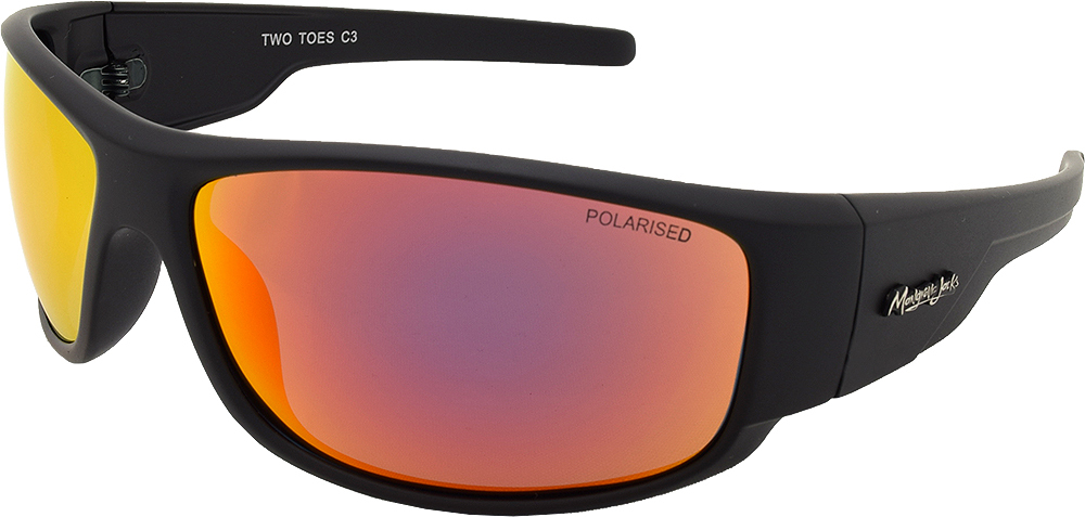 Mangrove Jacks Two Toes C3 Matte Black / Red Revo Polarised Lenses