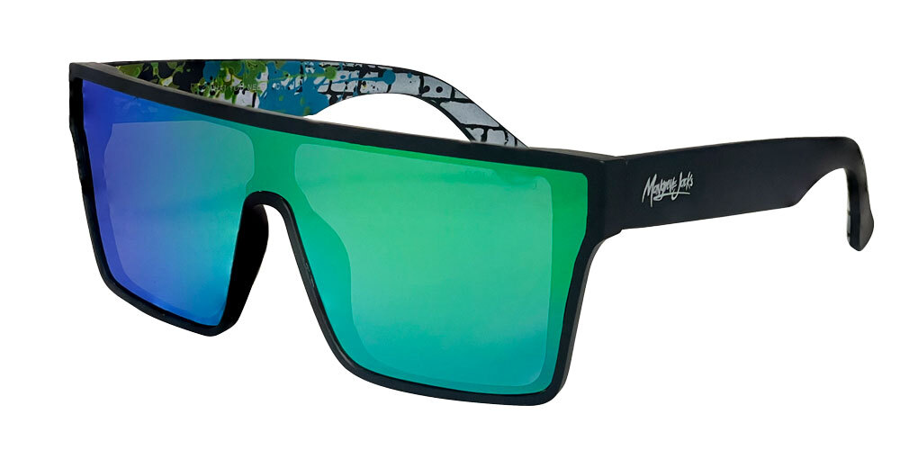 Mangrove Jacks What You Need C11 Matte Black / Green Revo Polarised Lenses